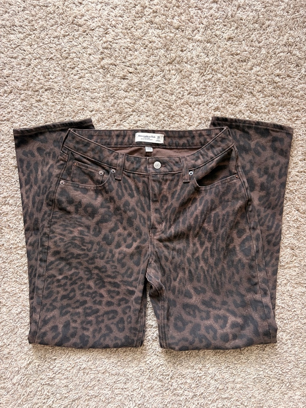 Abercrombie & Fitch Women’s Brown Leopard Jeans